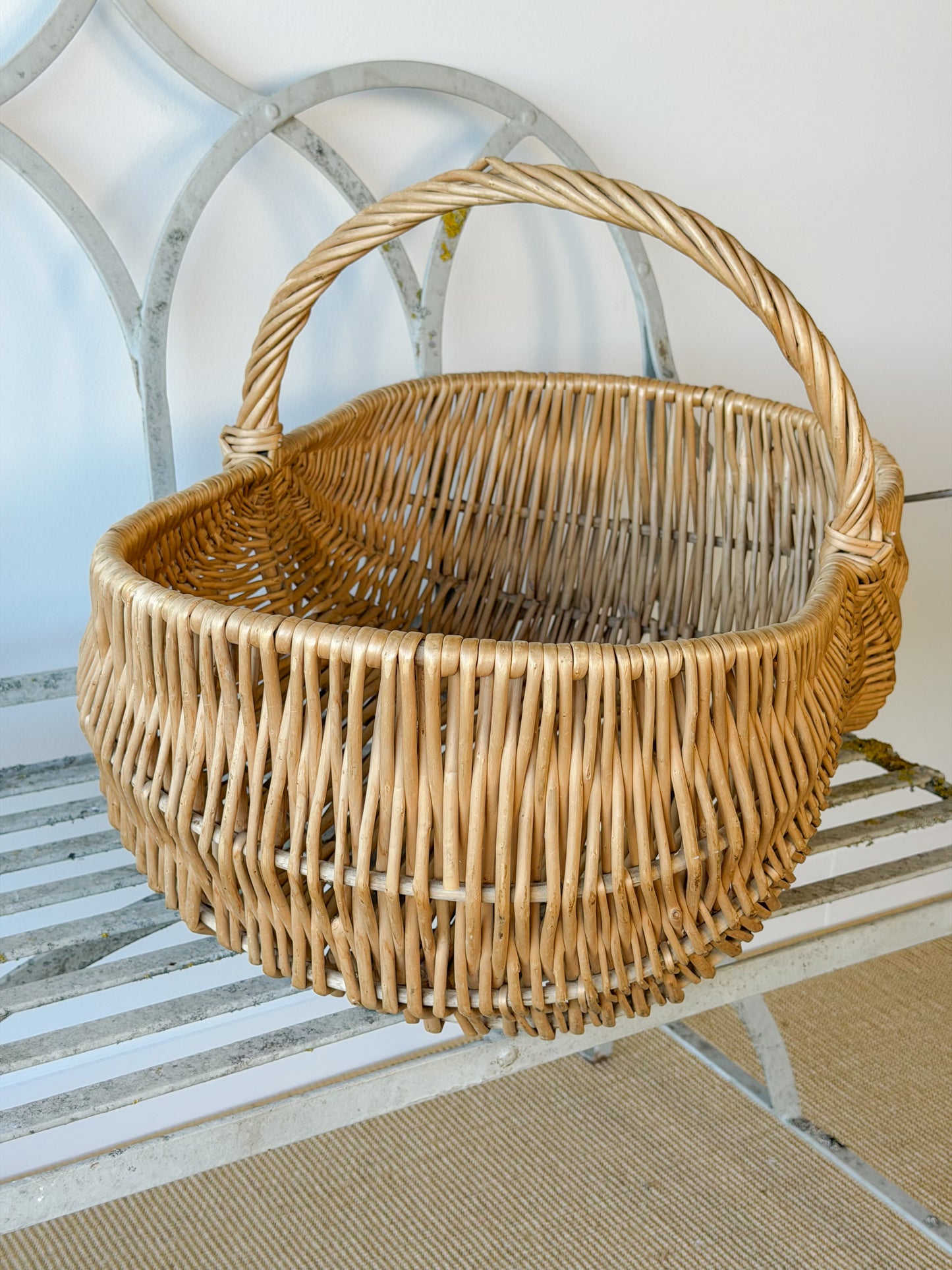 Large Vintage Willow Gathering Basket