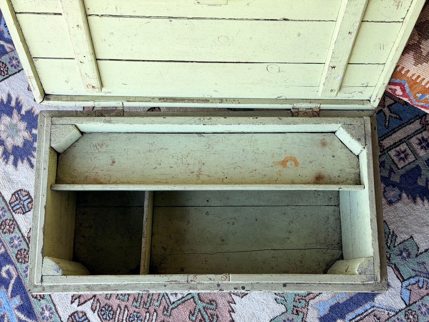 Antique Painted Wooden Storage Chest