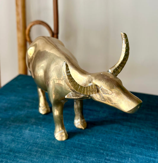 Brass Longhorn Figurine