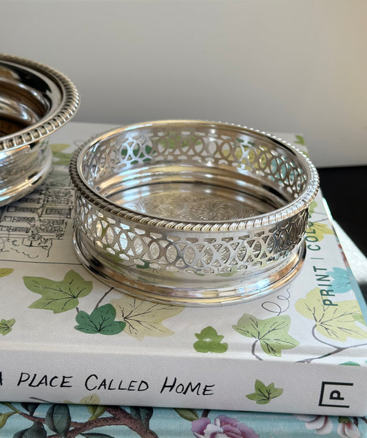 English Silverplate Wine Coaster