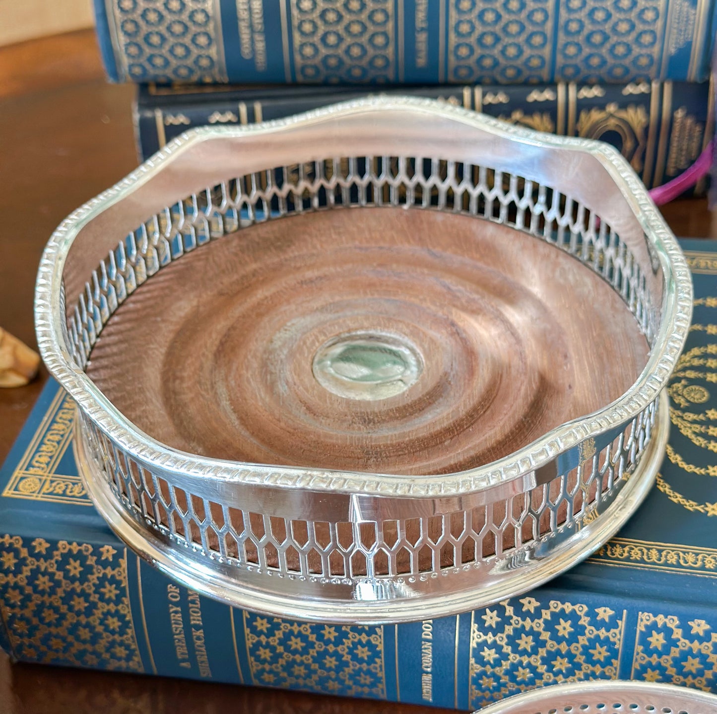 Vintage English Silverplate Wine Coaster