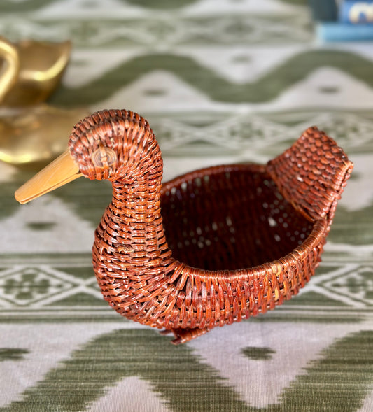 Mini Wicker Duck Basket