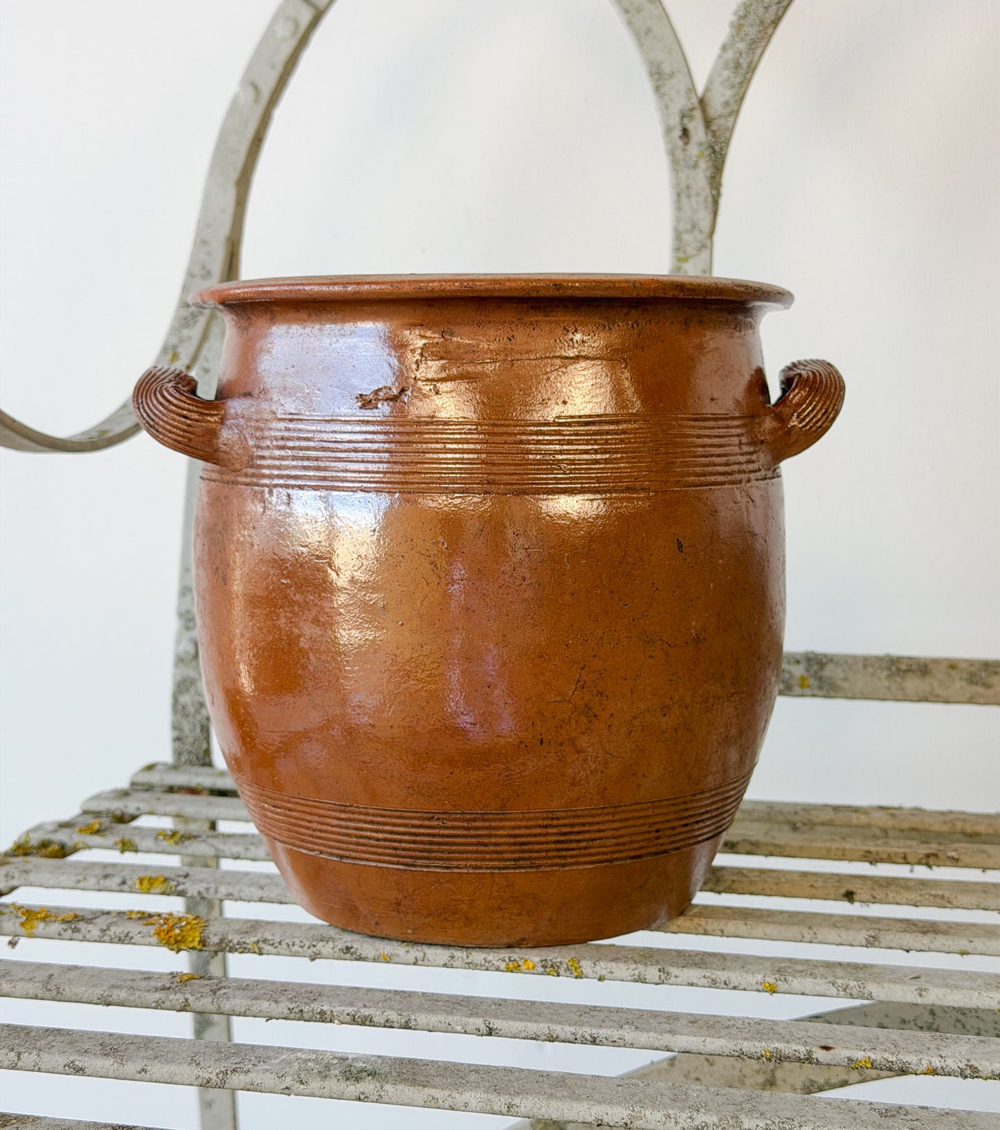 Antique French Salt-Glazed Stoneware Confit Crock
