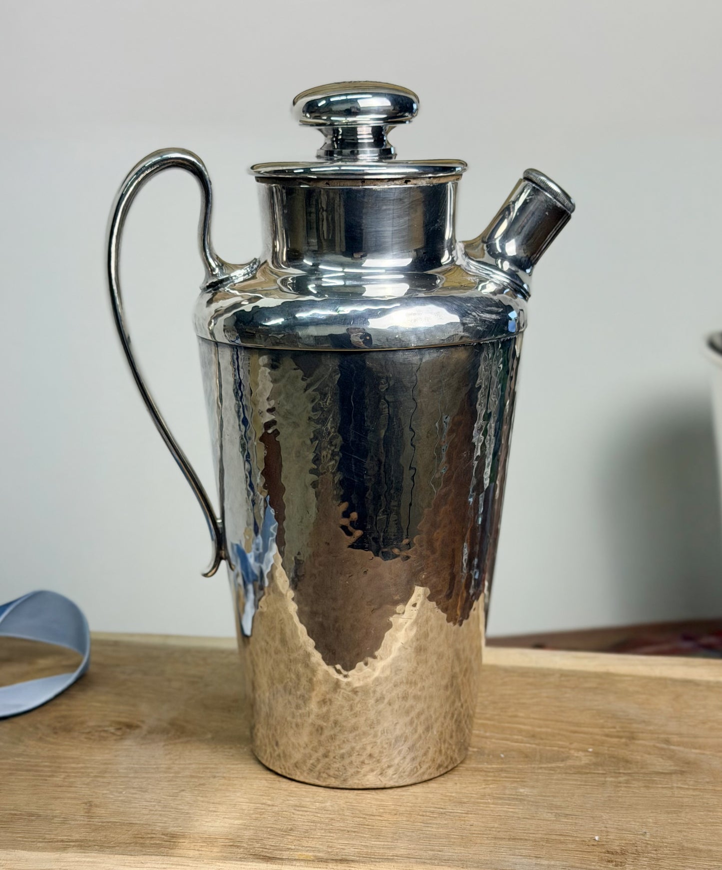 Vintage Meriden Hammered Silverplate Cocktail Shaker