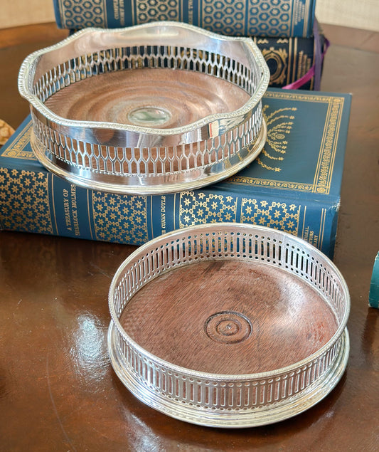 Vintage English Silverplate Wine Coaster