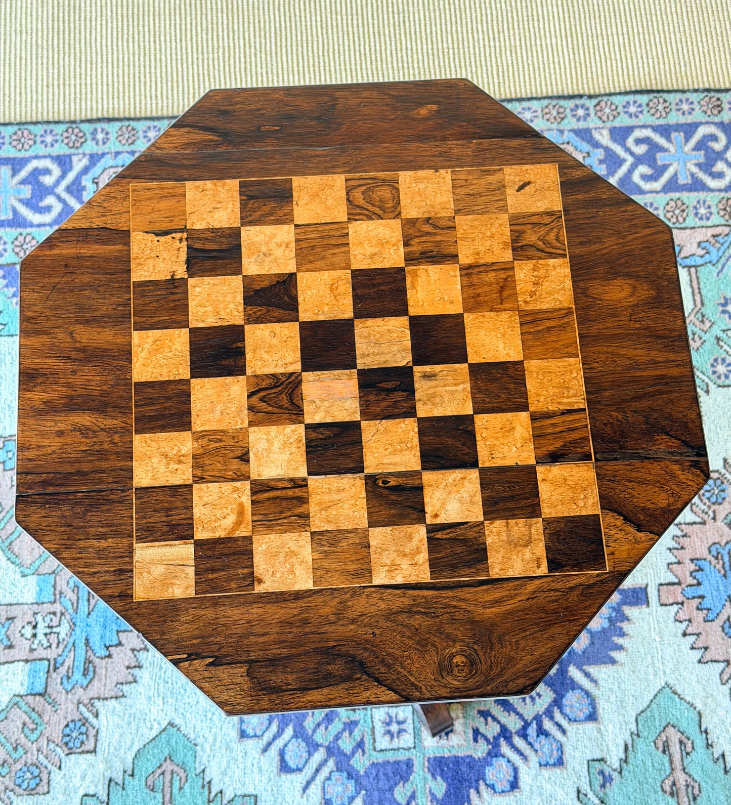 William IV Rosewood Pedestal Chess Table