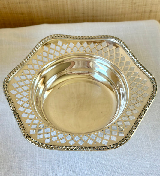 English Sheffield Silverplate Footed Bon Bon Dish