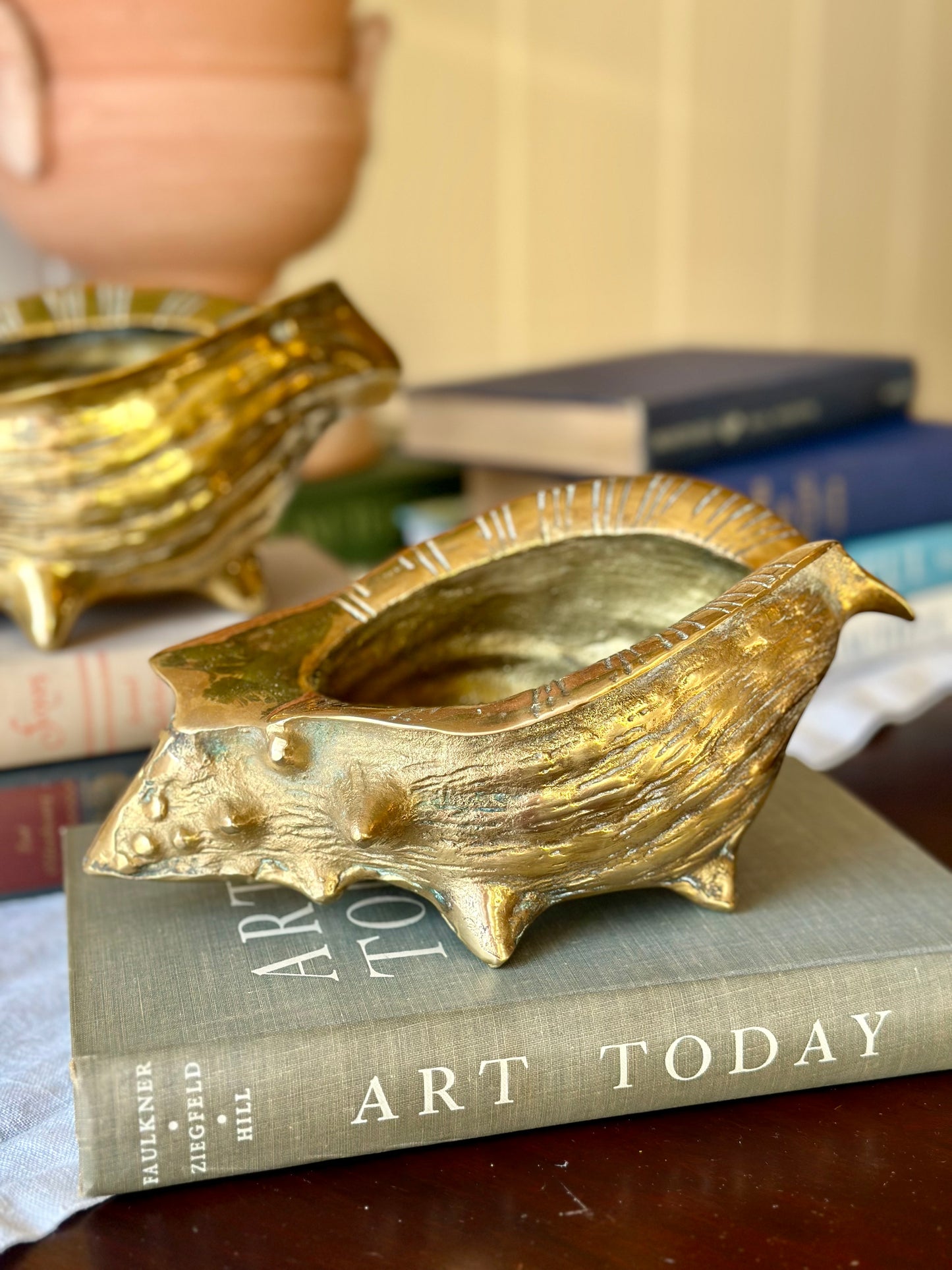 Brass Regency Conch Shell Planters