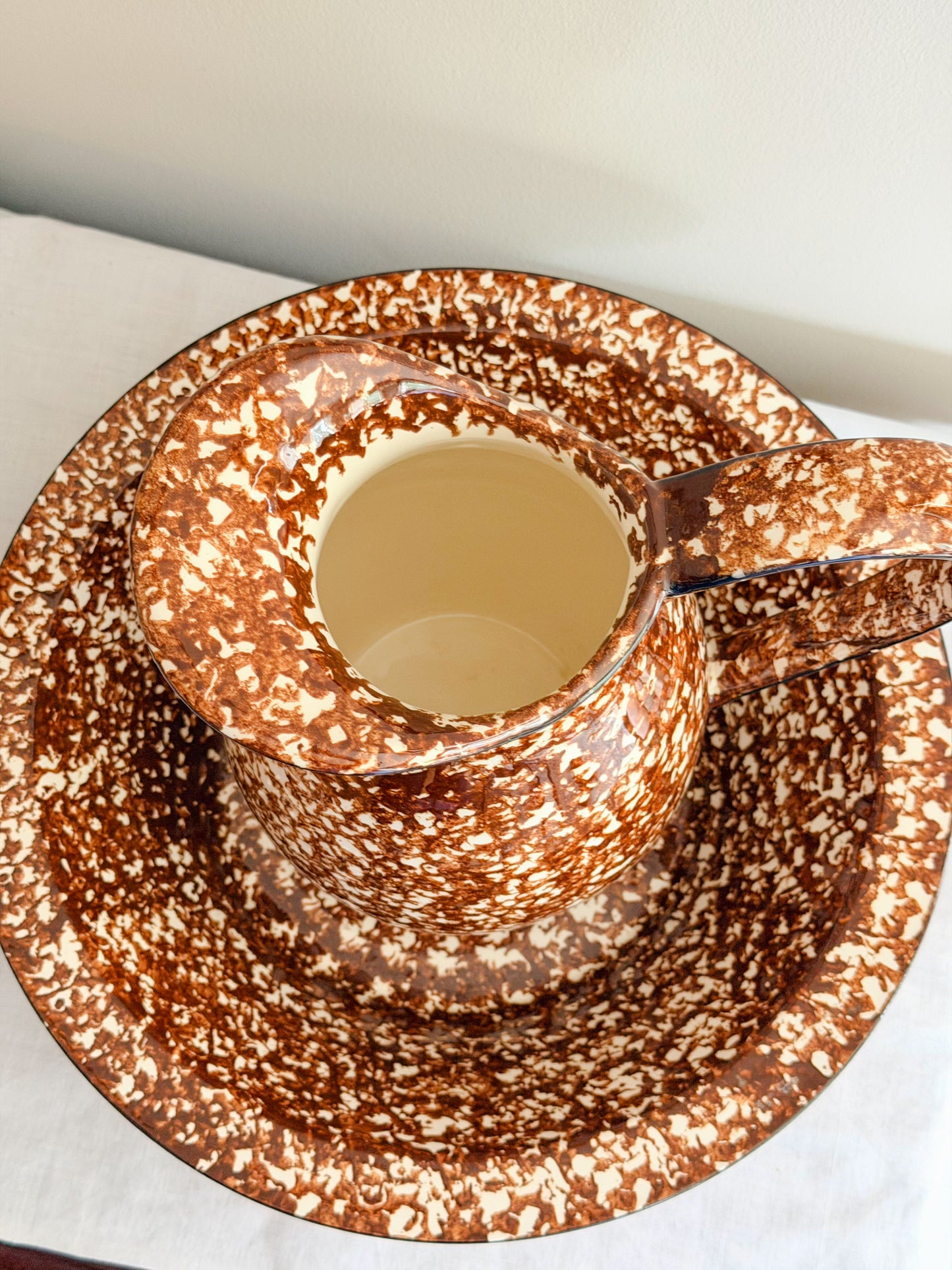 Vintage Stangl Spongeware Pitcher & Bowl Set