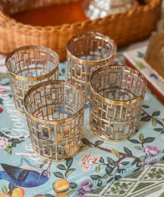Vintage Imperial Glass Co. Shoji Lowball Glasses (Set of 5)