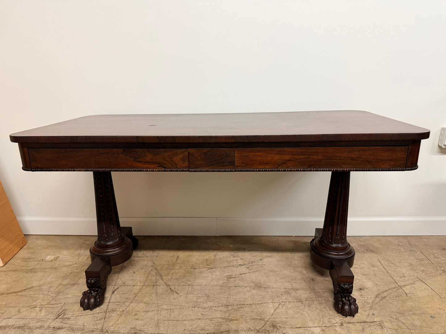 William IV Mahogany Clawfoot Library Table