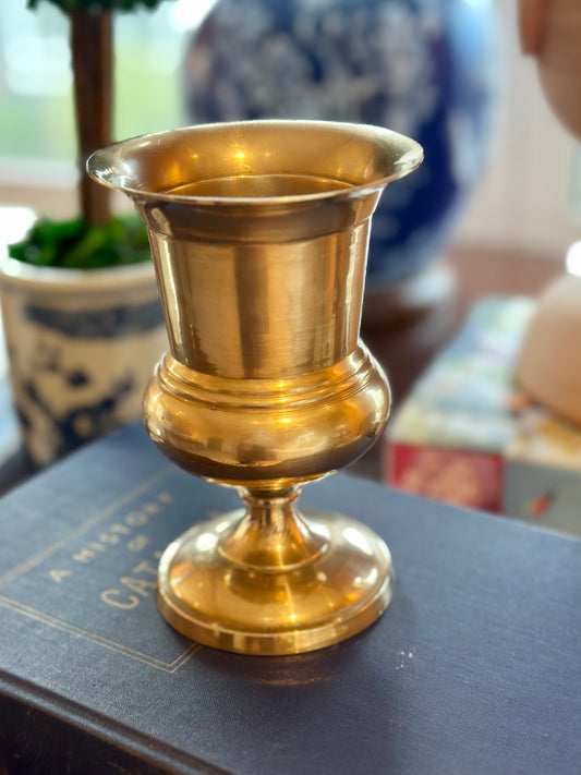 Vintage Brass Pedestal Urn