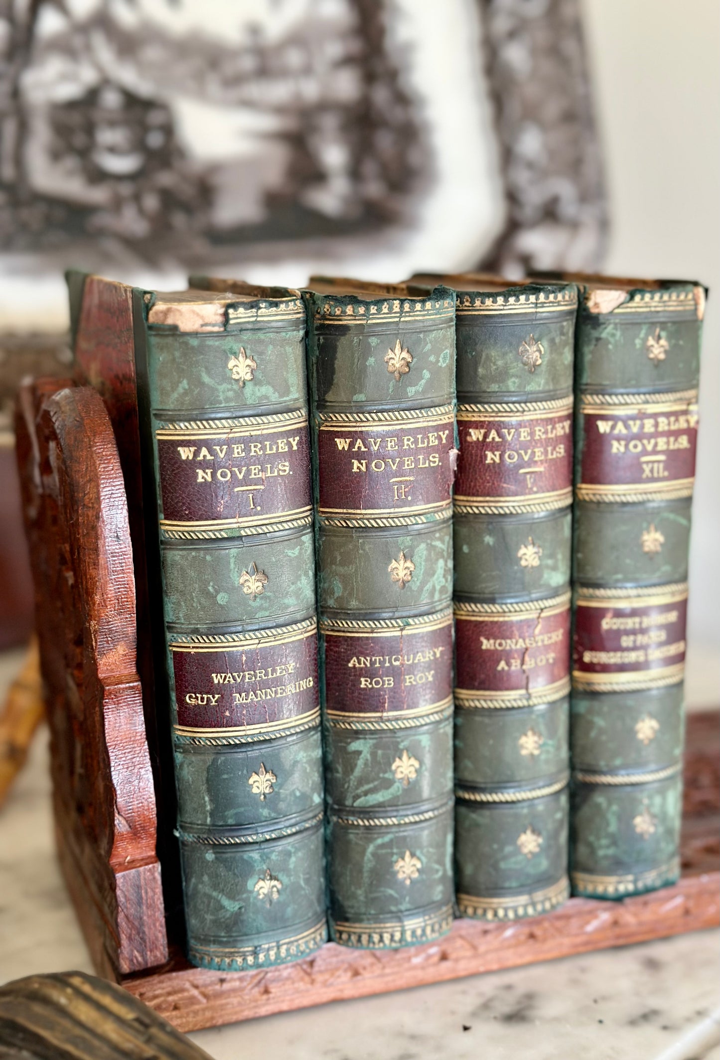 Antique Waverly Novels by Sir Walter Scott (Set of 4)