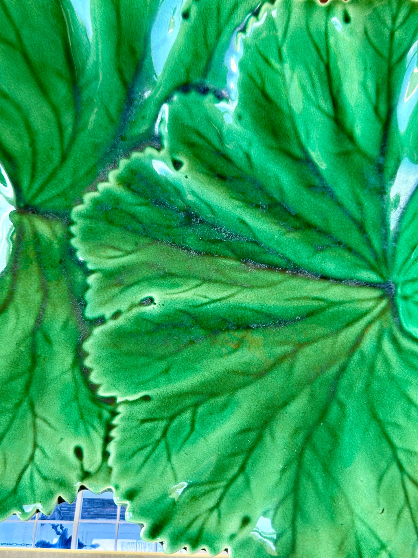 Copeland English Majolica Leaf Platter