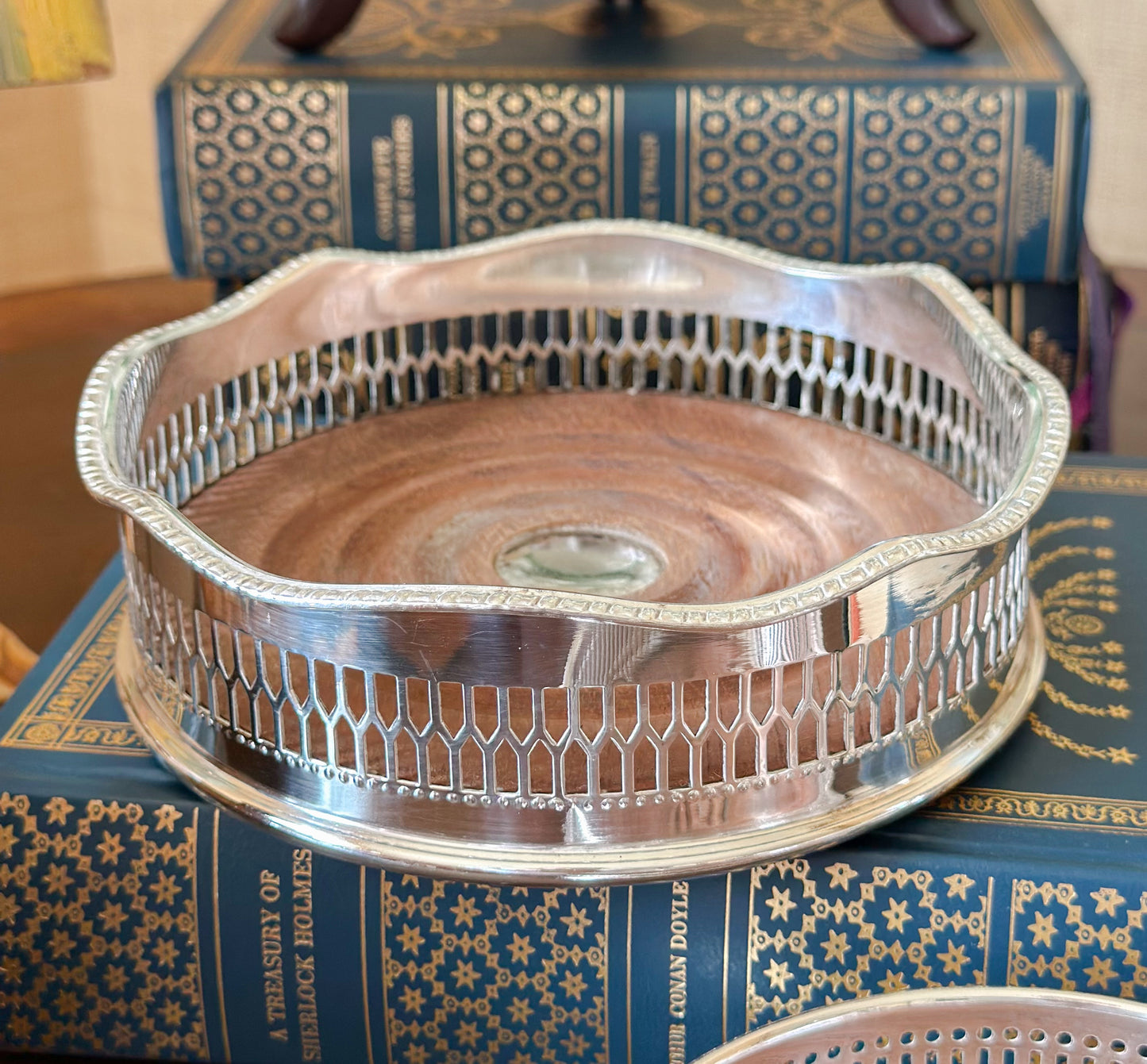 Vintage English Silverplate Wine Coaster