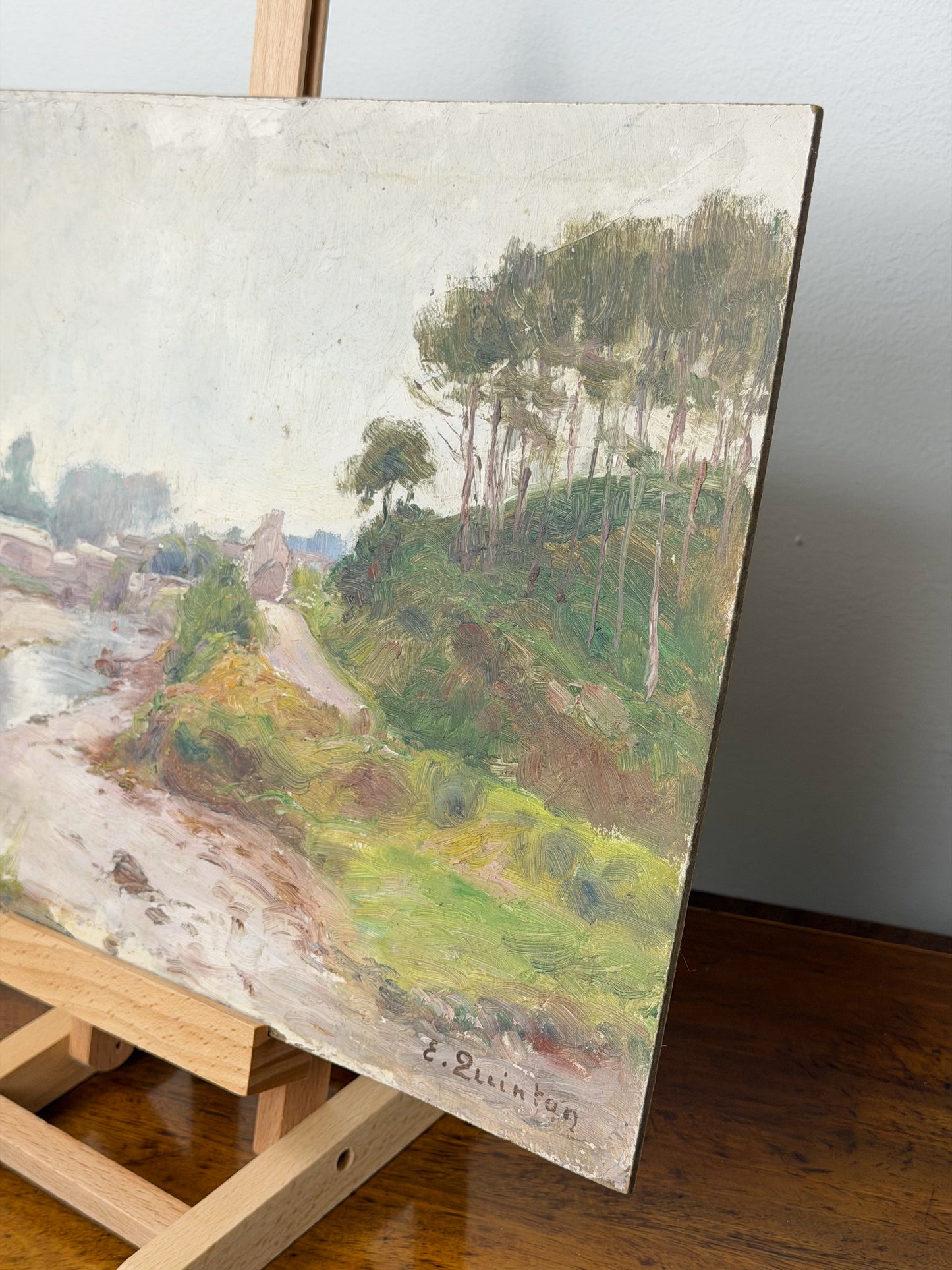 ‘Hillside Forest’ Oil on Board Painting by Edmond Quinton