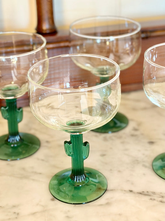 Cactus Stem Margarita Glasses (Set of 4)