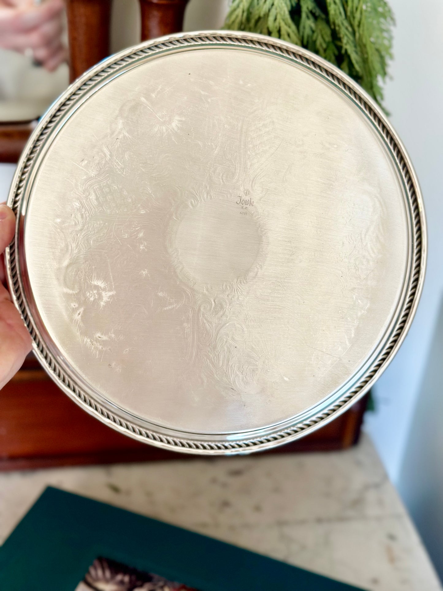 Silverplate Round Tray