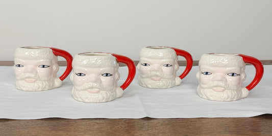 Vintage Santa Mugs (Set of 4)