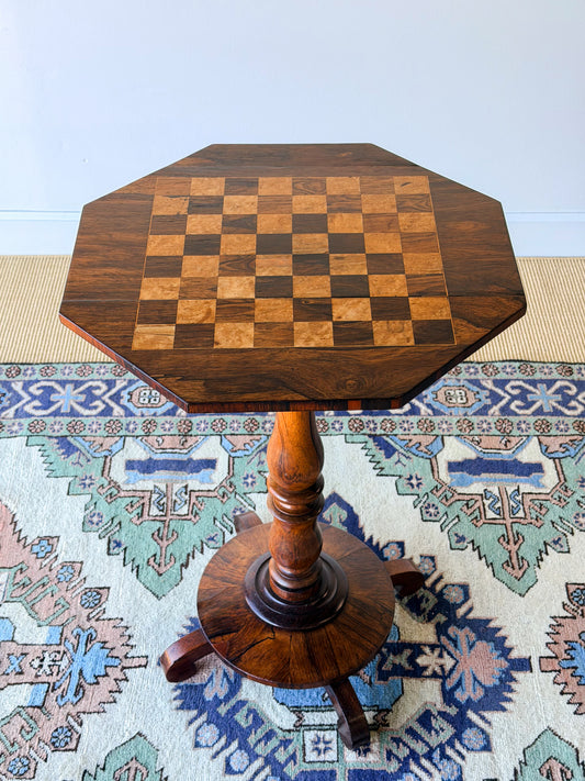 William IV Rosewood Pedestal Chess Table