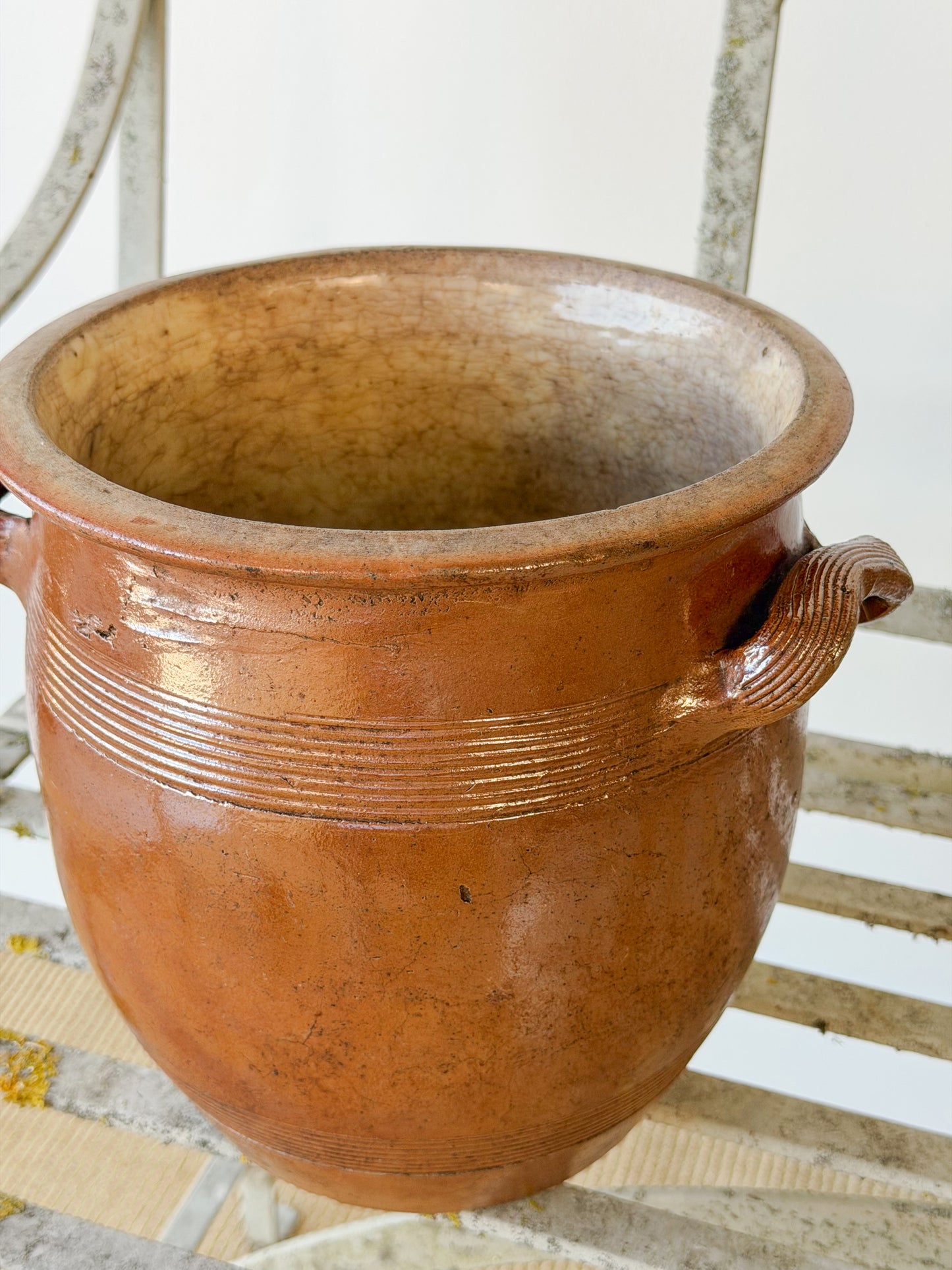 Antique French Salt-Glazed Stoneware Confit Crock
