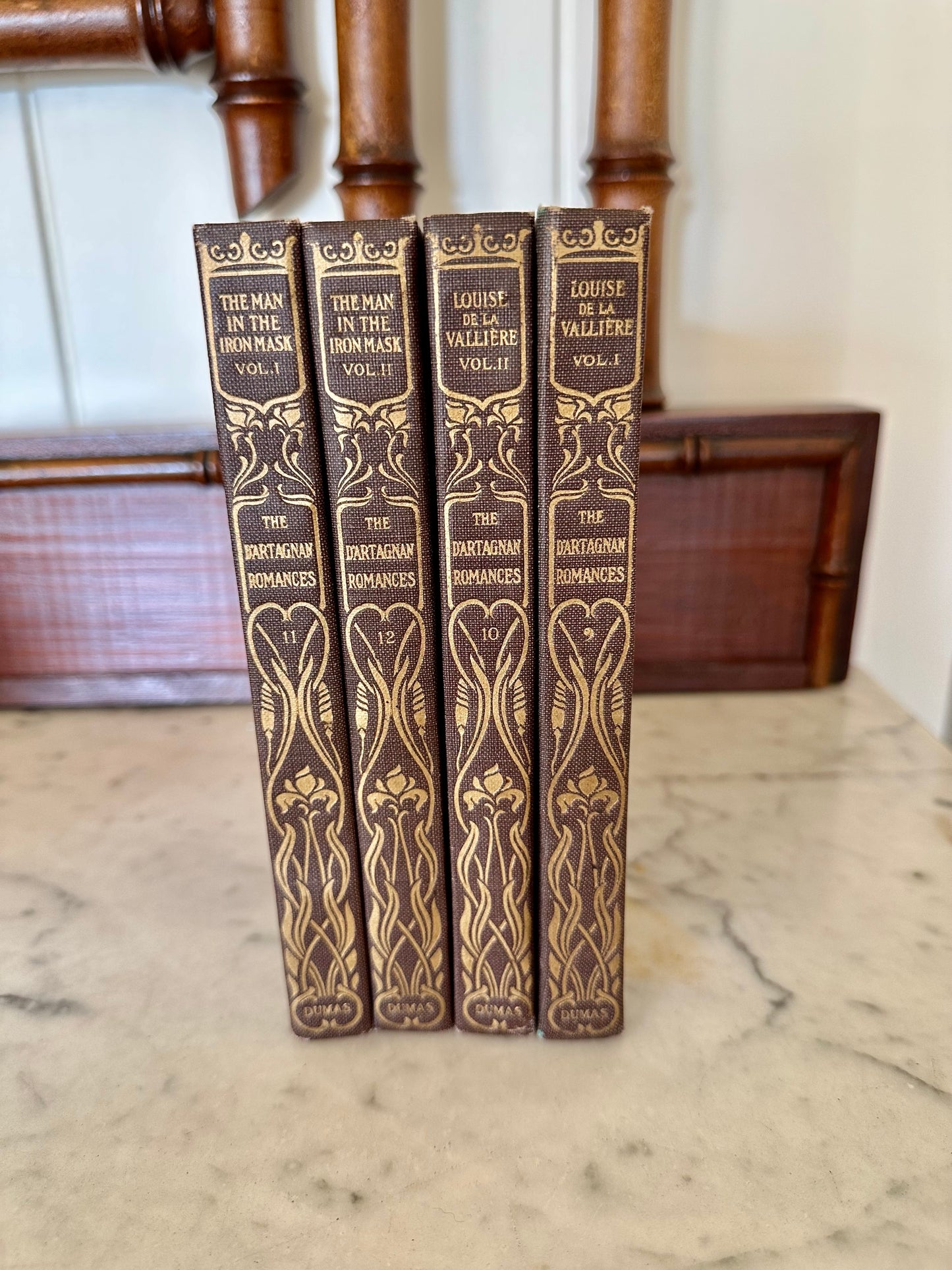 Antique D’Artagnan Romances Novels by Alexandre Dumas (Set of 4)