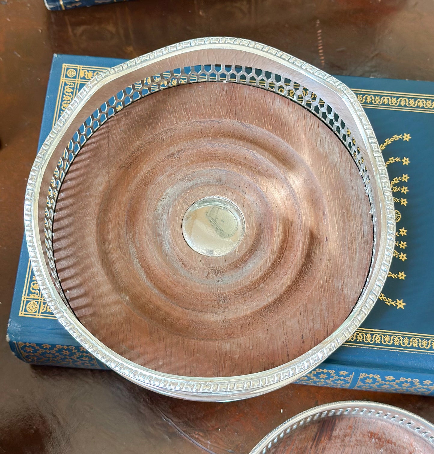 Vintage English Silverplate Wine Coaster