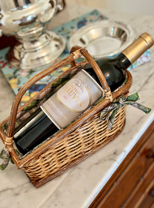 Vintage French Wine Basket