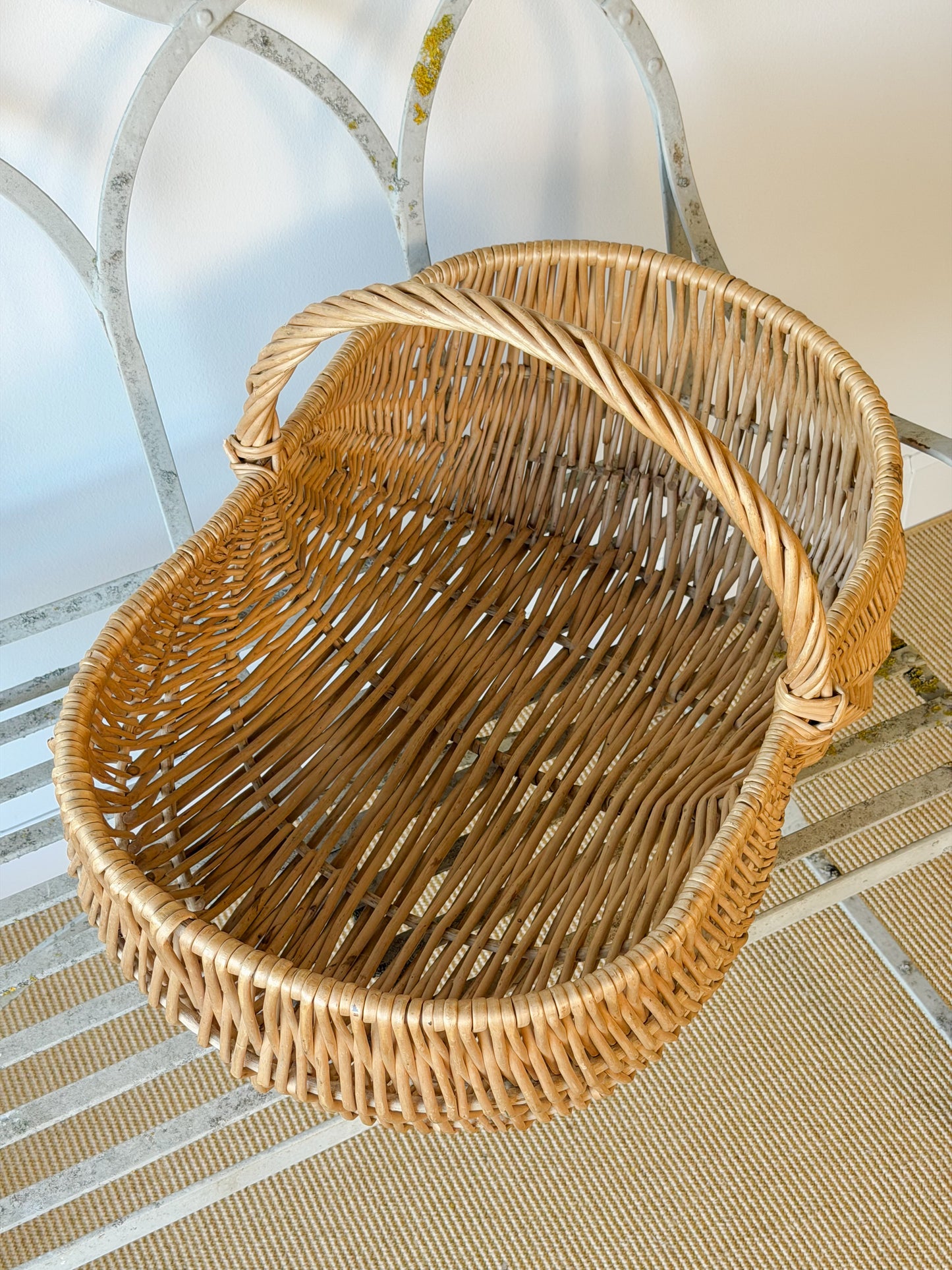 Large Vintage Willow Gathering Basket