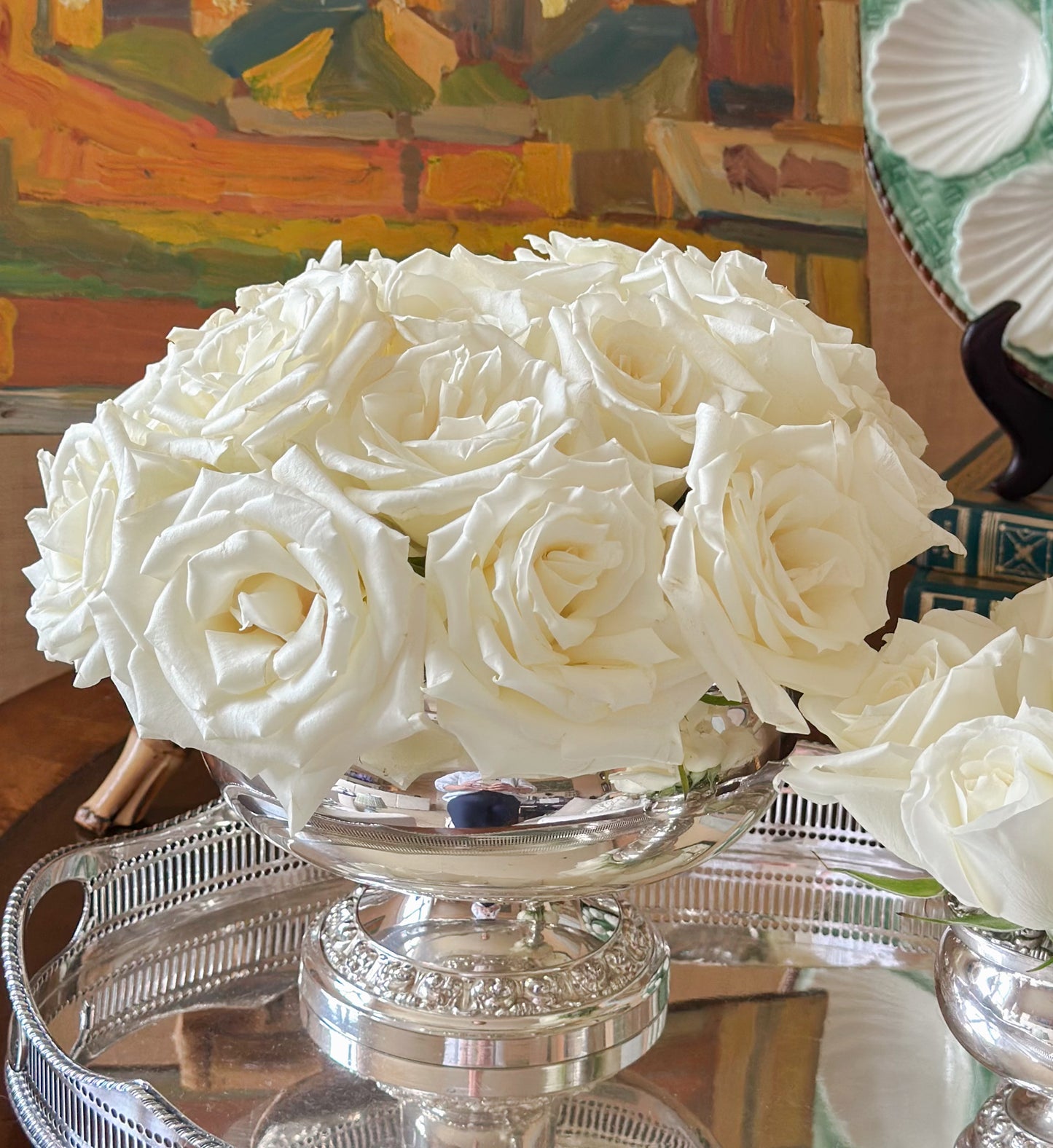 English Silverplate Oval Gallery Tray