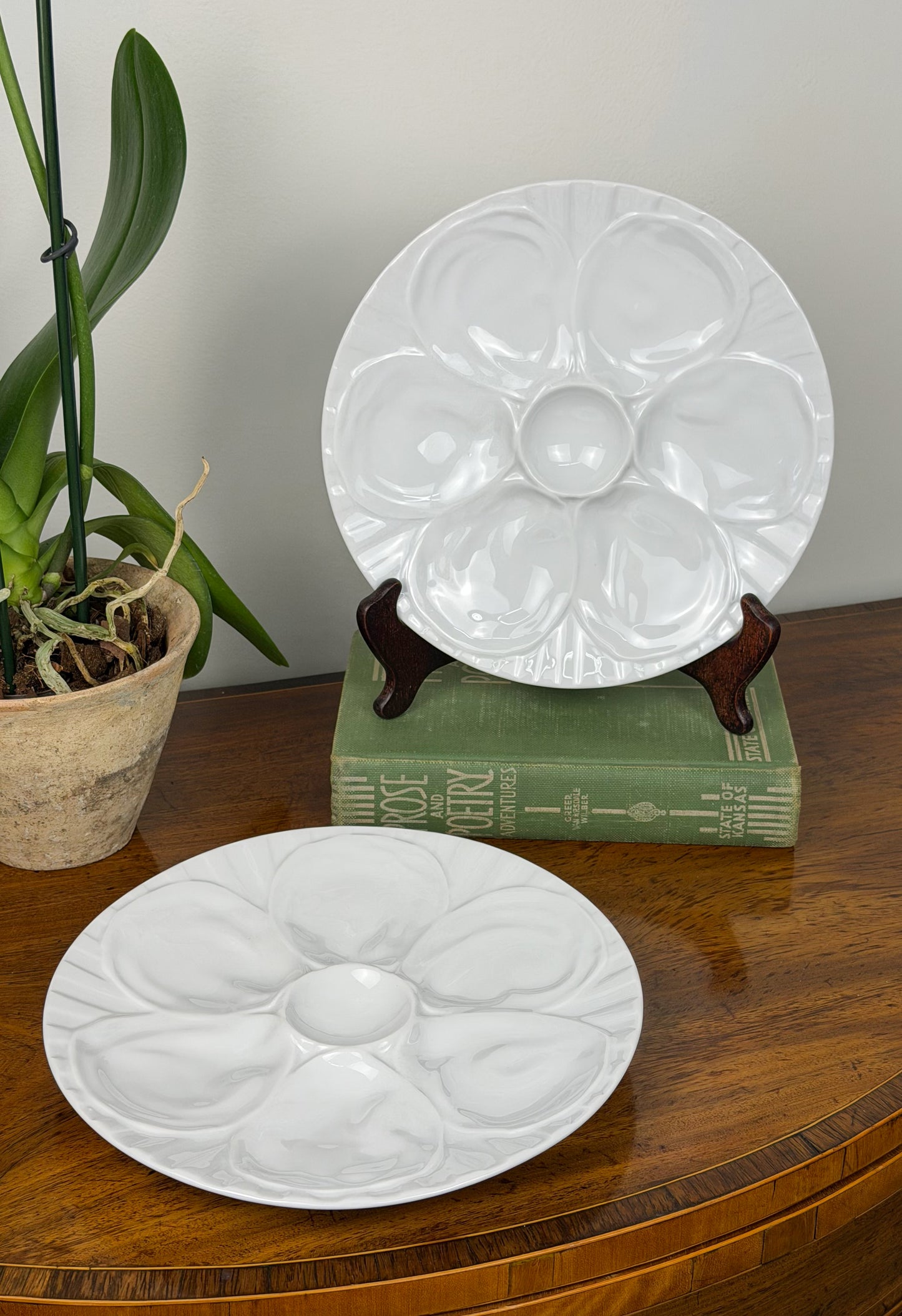 Vintage White Pillivuyt Porcelain Oyster Plates