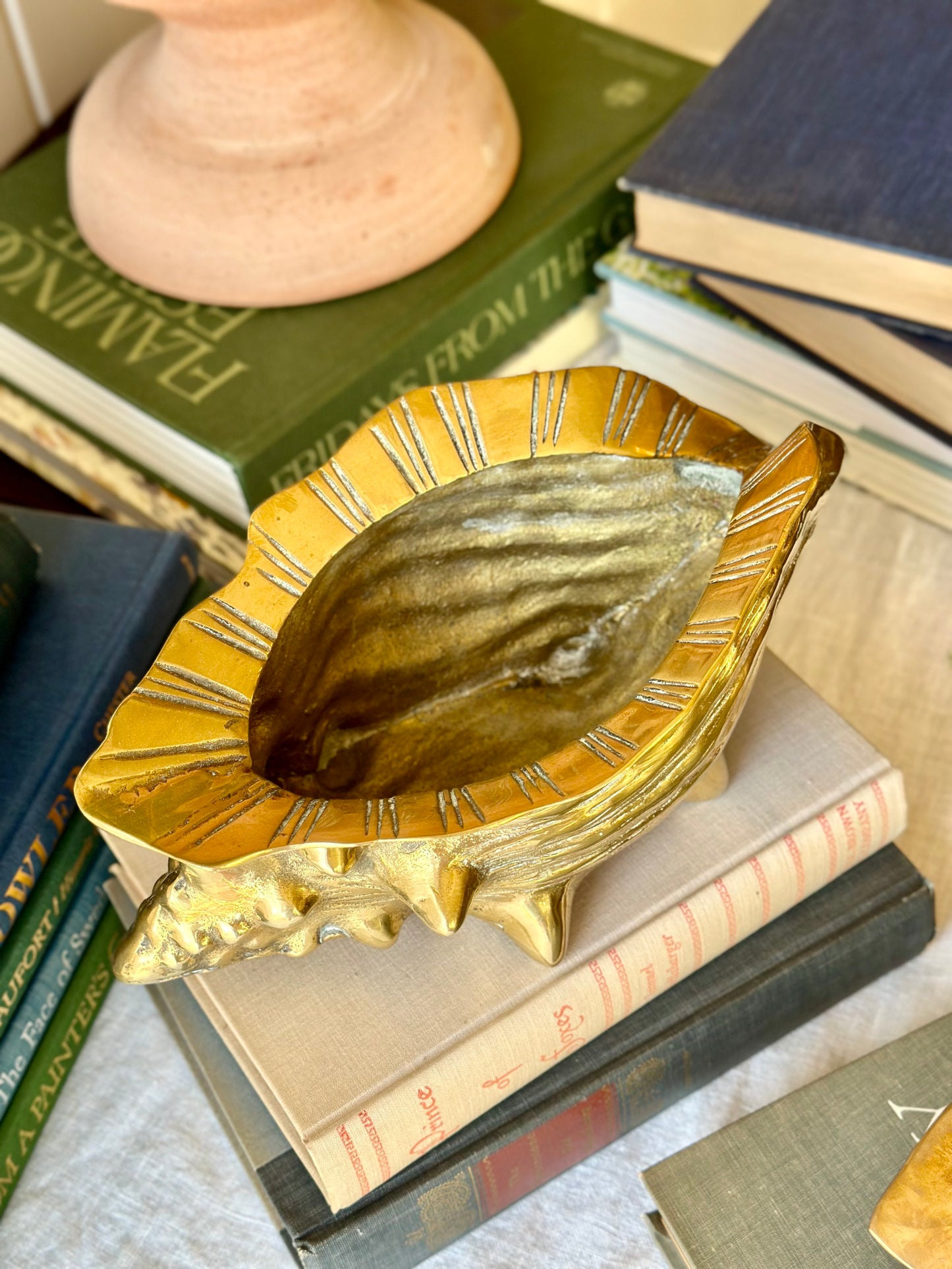 Brass Regency Conch Shell Planters