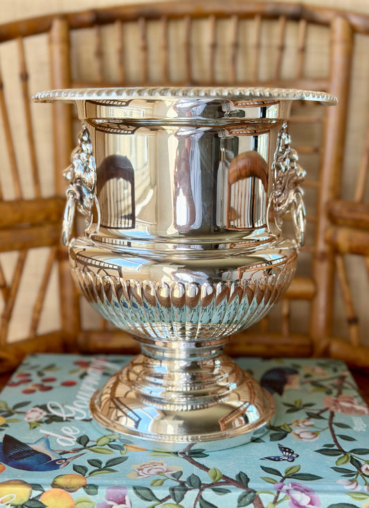 Vintage Silverplate Lion’s Head Champagne Bucket