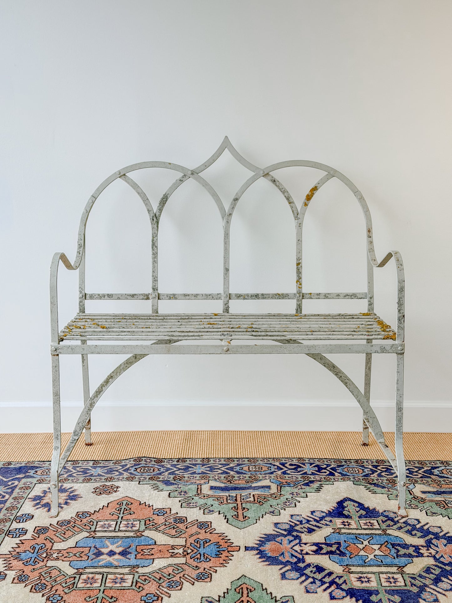 Antique Wrought Iron Garden Bench