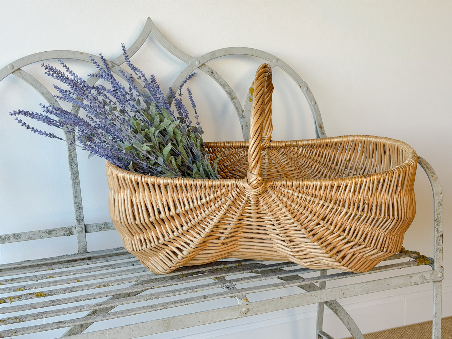 Large Vintage Willow Gathering Basket