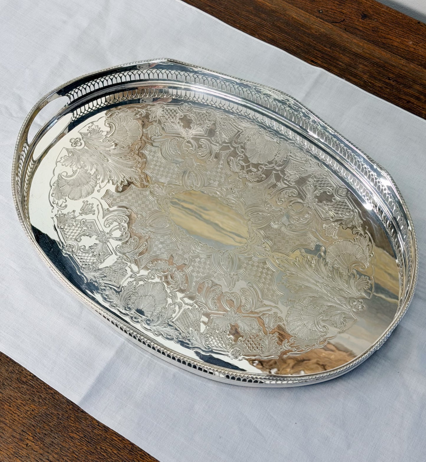 Vintage English Silverplate Butler’s Tray