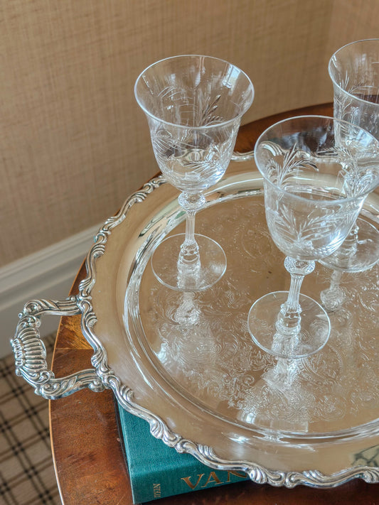 Vintage Silverplate Round Serving Tray
