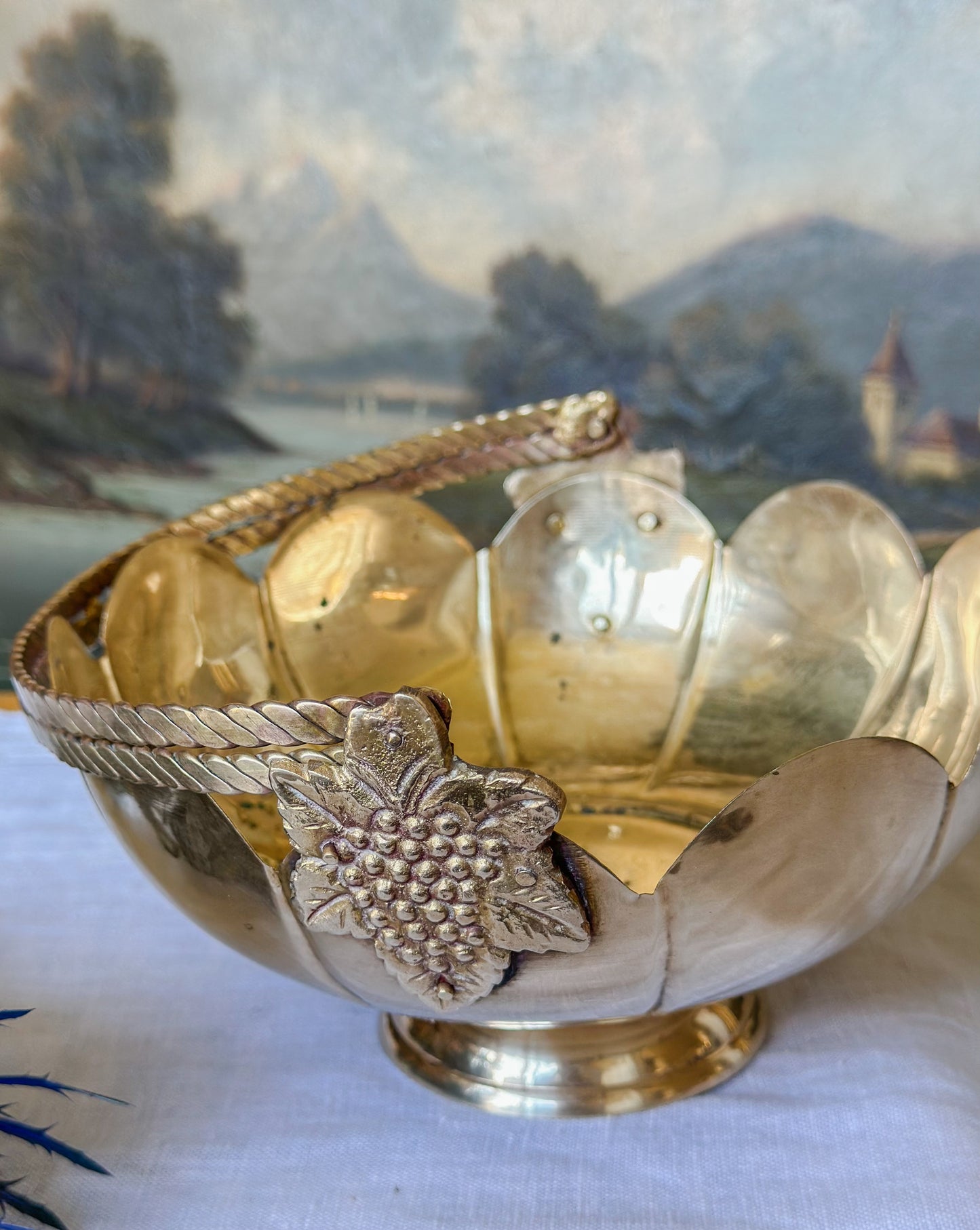 Brass Scalloped Basket