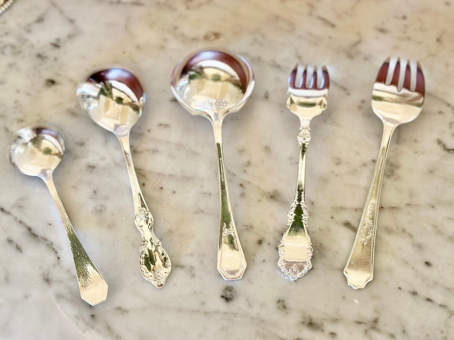 Mixed Set of Silverplate Serving Utensils (Set of 5)