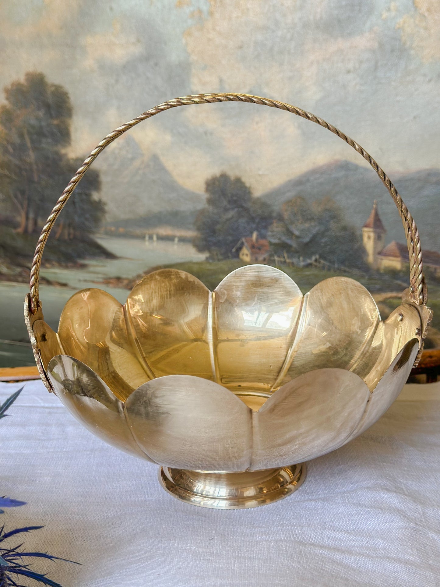 Brass Scalloped Basket