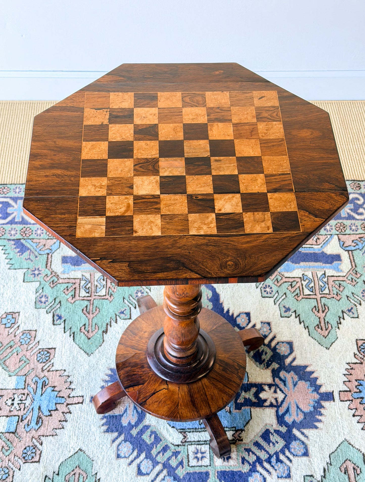 William IV Rosewood Pedestal Chess Table