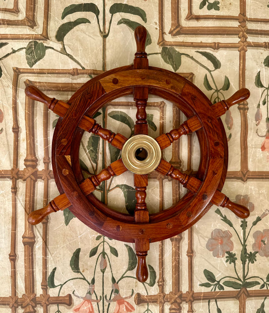 Vintage Wooden Ship’s Wheel