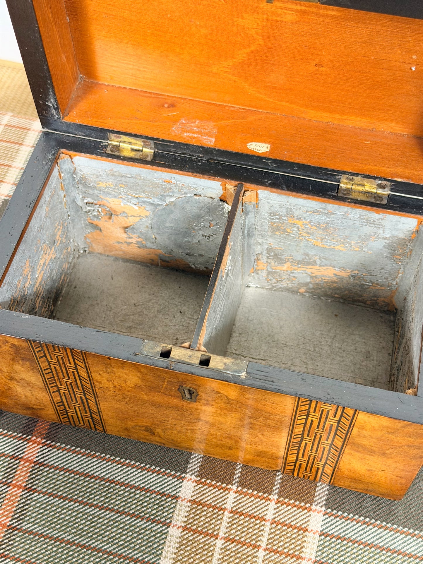 Antique Burl Walnut Dome Top Tea Caddy