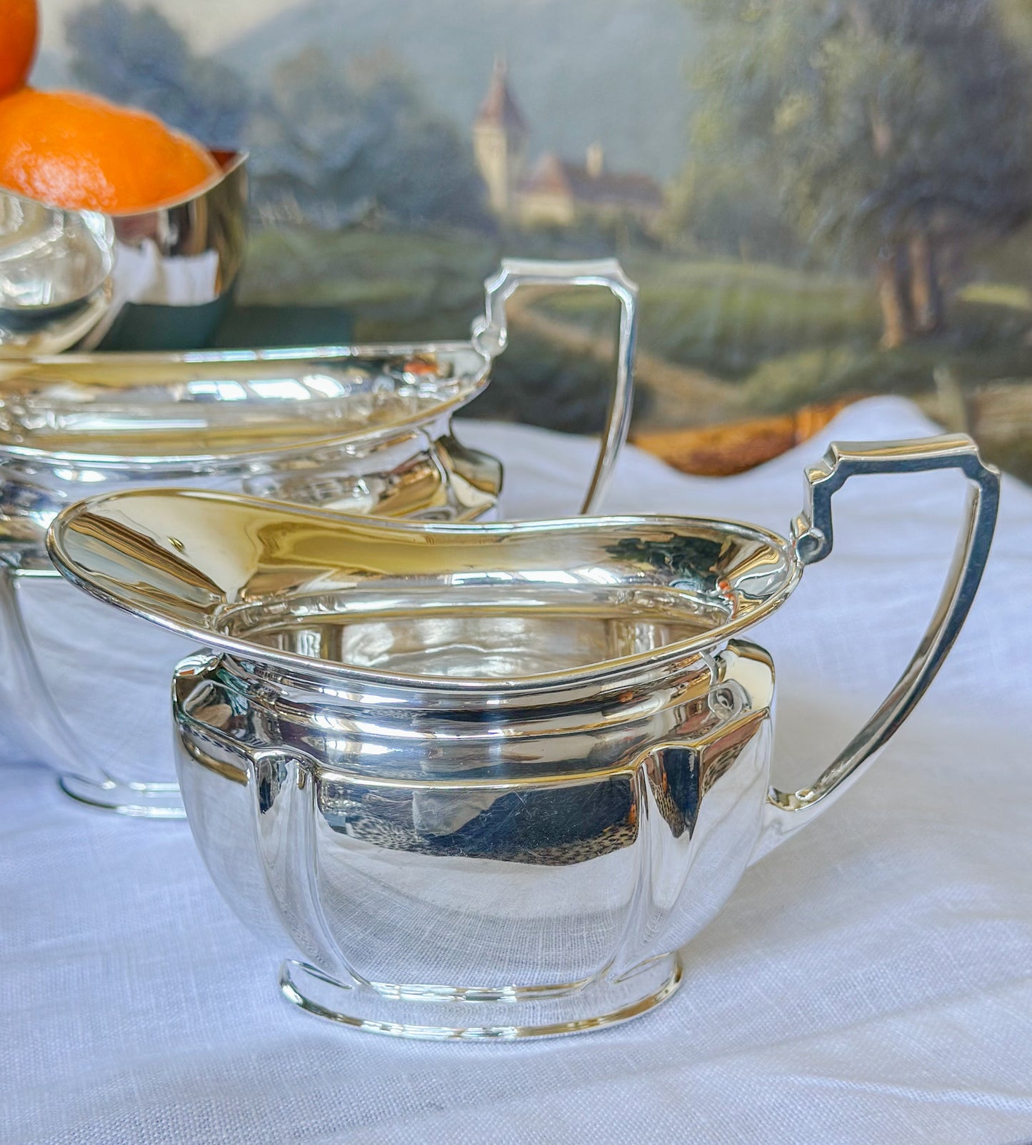 Vintage Sheffield Silverplate Cream & Sugar Set