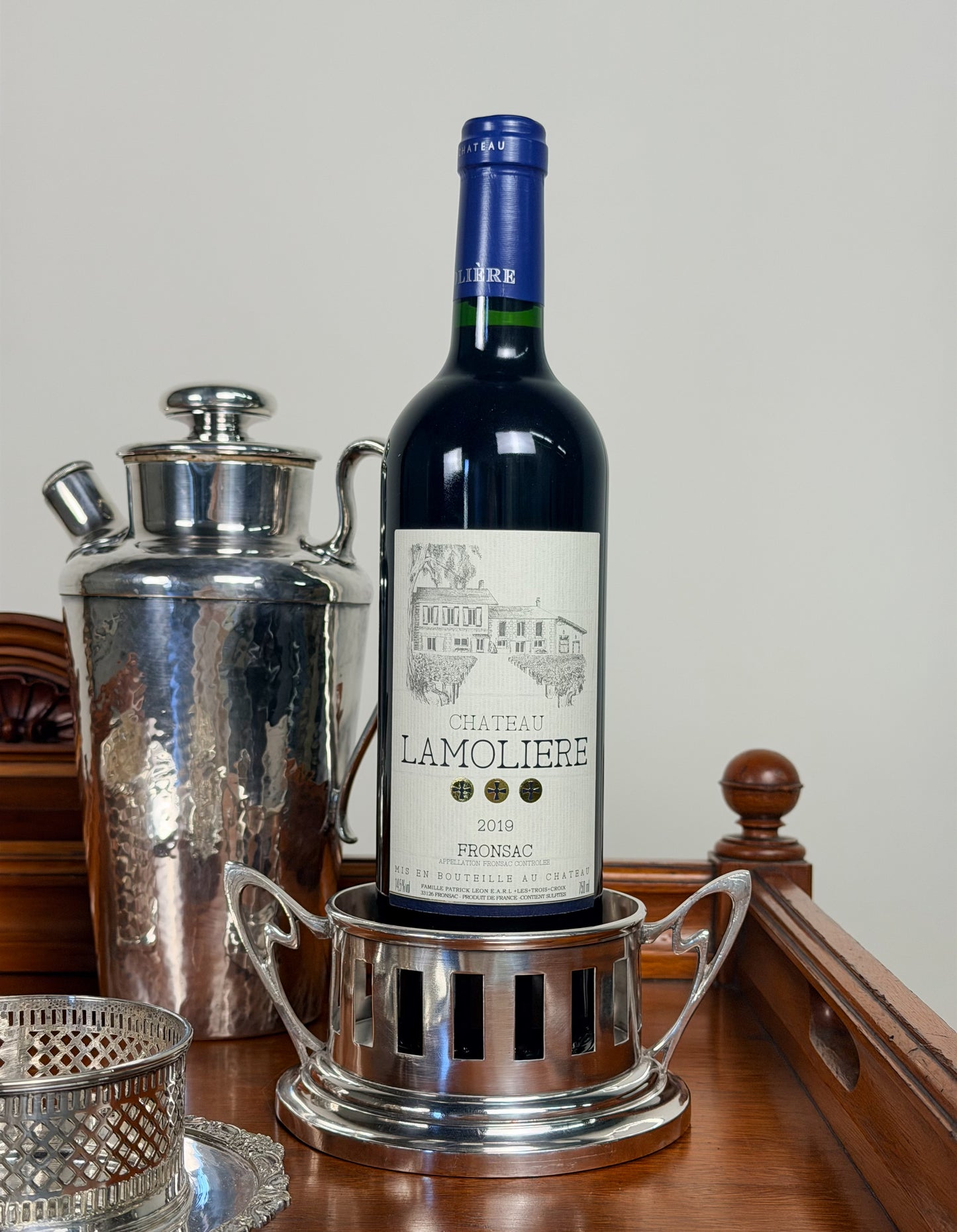 Vintage English Silverplate Wine Coaster