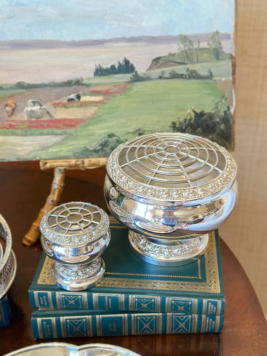 Vintage English Silverplate Rose Bowl