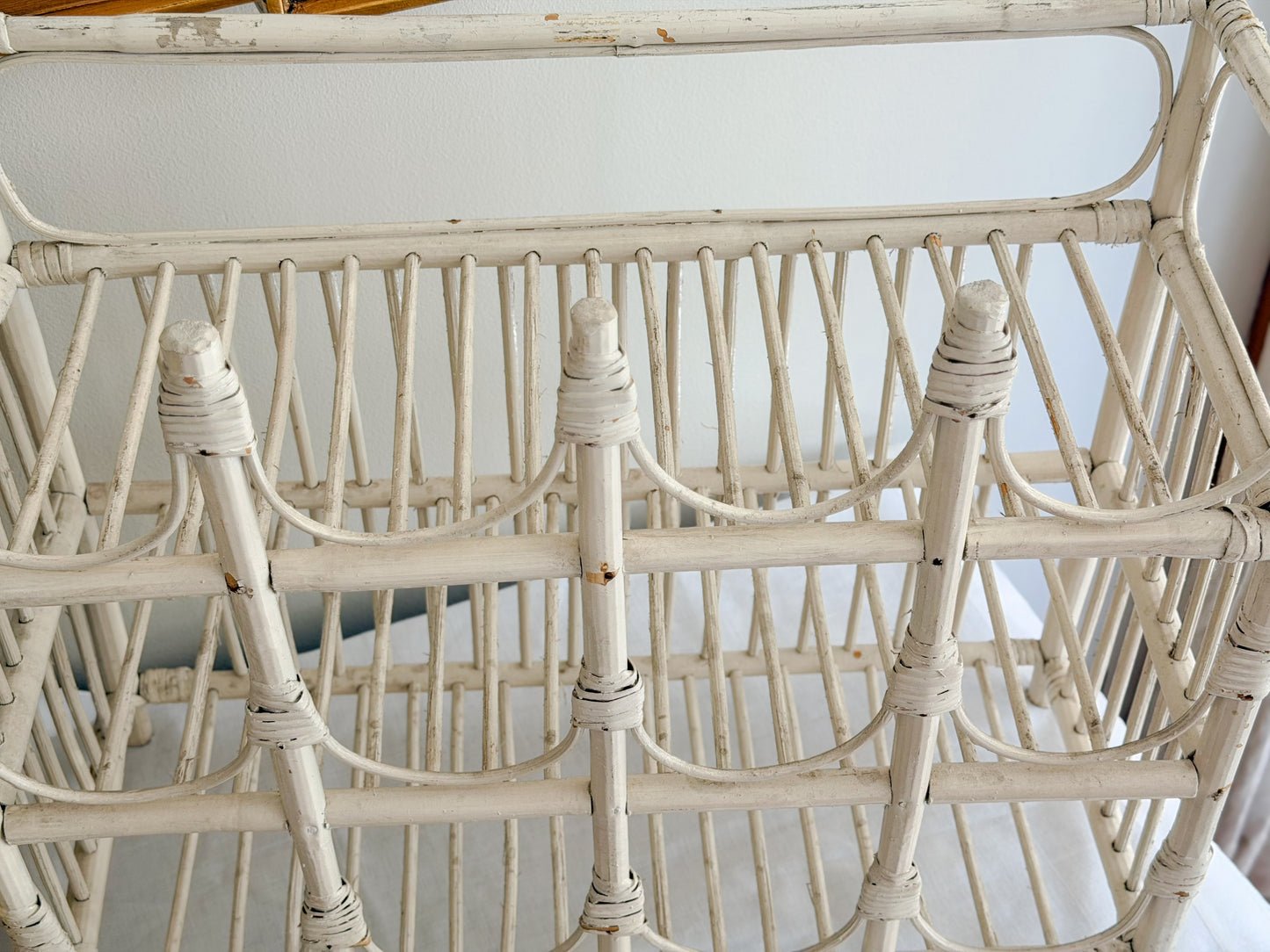 Vintage Painted Bamboo Wine Rack