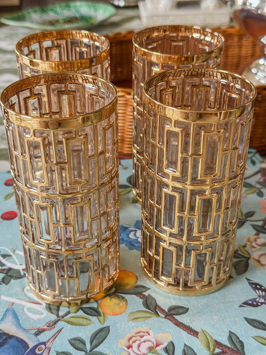 Vintage Imperial Glass Co. Shoji Highball Glasses (Set of 4)