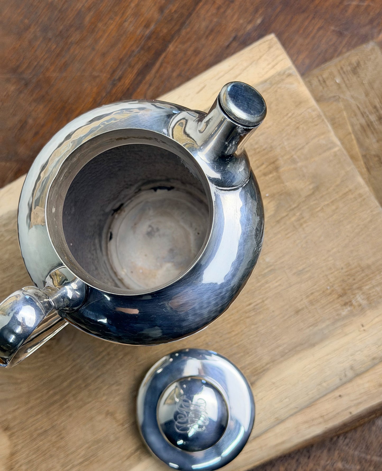 Vintage Meriden Hammered Silverplate Cocktail Shaker