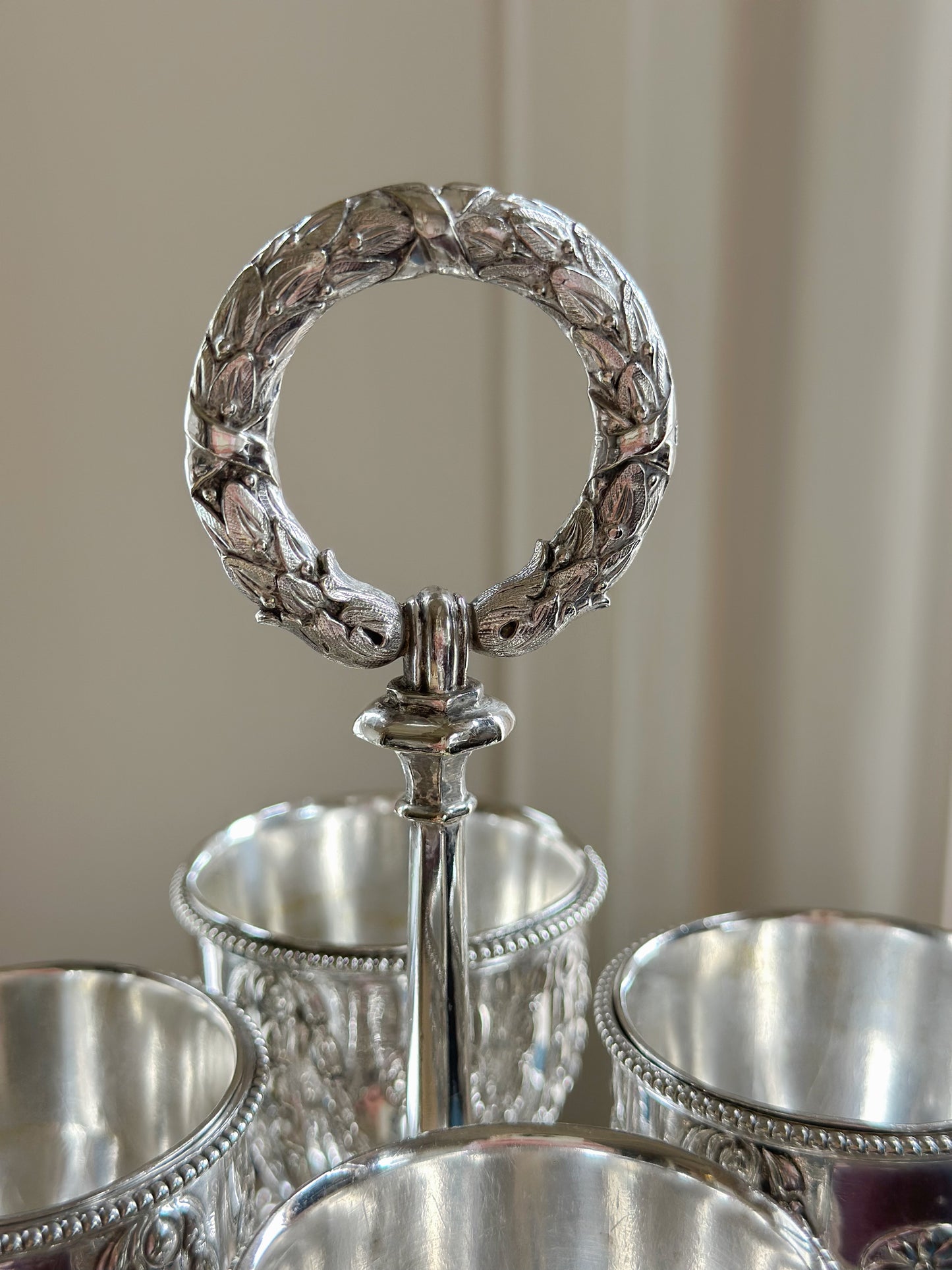 Antique Victorian Silverplate Egg Cruet